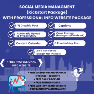 SOCIAL MEDIA MANAGEMENT (Kickstart package) with PROFESSIONAL INFO WEBSITE