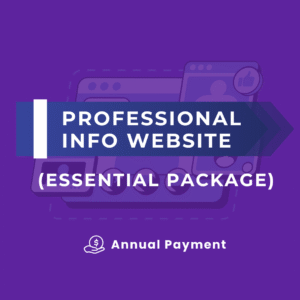 PROFESSIONAL INFO WEBSITE (ESSENTIAL PACKAGE) (ANNUAL PAYMENT)